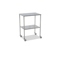 Side table in chromed steel with two stainless steel shelves